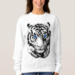 Sweatshirt Tigre blanc de Sibérie - Yeux bleu tigre