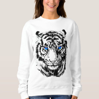Sweatshirt Tigre blanc de Sibérie - Yeux bleu tigre