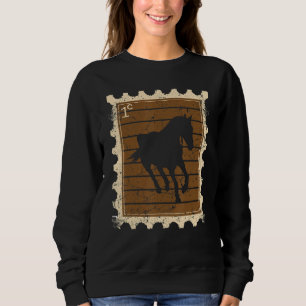 Sweatshirt Timbre-poste avec un cheval 3