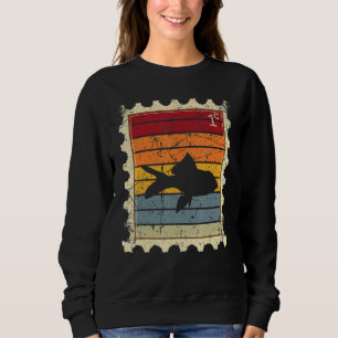 Sweatshirt Timbre-Poste Avec Un Poisson Coucher De Soleil