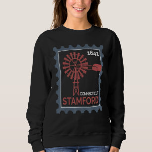 Sweatshirt Timbre-poste avec une ancienne éolienne à Stamford