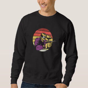 Sweatshirt Tir De Coucher De Soleil Rétro Pour Peinture Splat