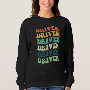 Sweatshirt Titre de poste coloré inspirant conducteur Rétro P