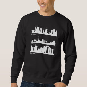 Sweatshirt Tokyo Osaka Kyoto Japan Cities Skyline