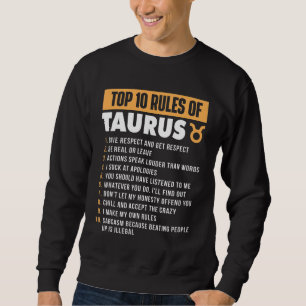 Sweatshirt Top 10 Règles De Taurus Zodiac Signal Astrologie A
