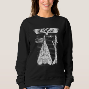 Sweatshirt Top Gun F 14 Tomcat Blueprints