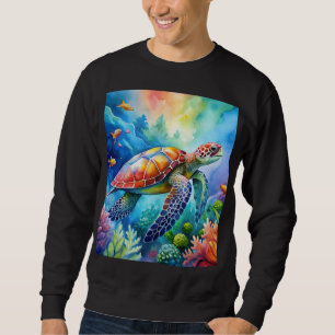 Sweatshirt Tortue de mer peinte
