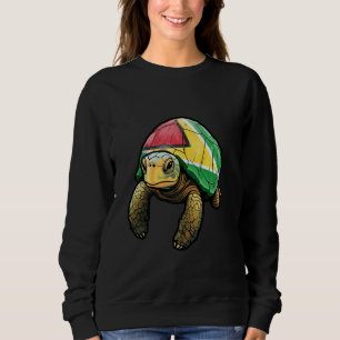 Sweatshirt Tortue drôle avec le drapeau de Guyana Cool Guyane