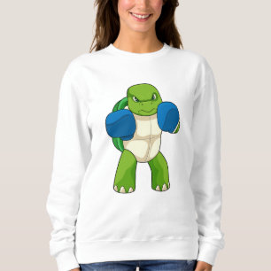 Sweatshirt Tortue en boîte avec gants de boxe