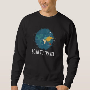 Sweatshirt Touriste né pour voyager Invité Voyageur Visiteur 