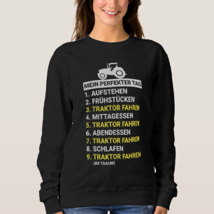 Sweatshirt Tracteur Landwurt Conduisant Ma Journée Parfaite P