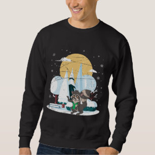 Sweatshirt Trash Panda Snowy Winter Zoo Animal Snowing Raccoo