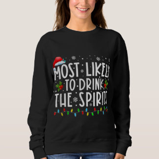 Sweatshirt Très Probable De Boire Les Esprits Santa Hat Chris
