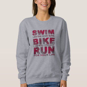 Sweatshirt Triathlon - Baignade, Vélo, Course, Drôle Triath