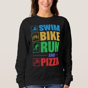 Sweatshirt Triathlon Course À Vélo De Bain Et Pizza