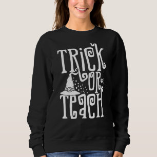 Sweatshirt Trick Ou Enseigner Sorcière Casquette Éffrayant En