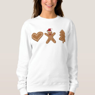 Sweatshirt Trois formes de biscuits de Noël au gingembre