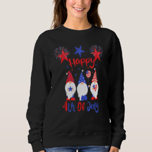 Sweatshirt Trois Gnome Happy 4 juillet Firework American Fl