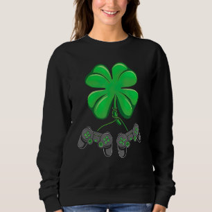 Sweatshirt Tronçonneuse drôle de Shamrock Gamer irlandais St
