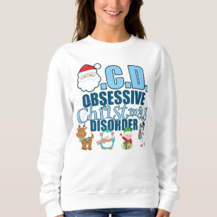Sweatshirt Trouble obsessionnel de Noël (bleu)
