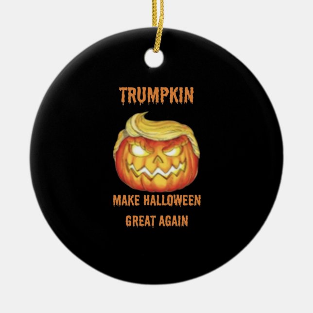 Sweatshirt, Trumpkin, Halloween Classic Ceramic Ornament (Front)