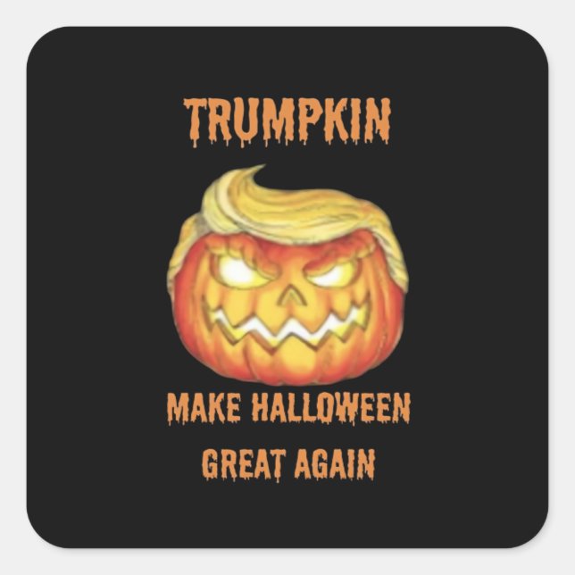 Sweatshirt, Trumpkin, Halloween Classic Square Sticker (Front)
