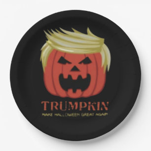 Sweatshirt, Trumpkin, Halloween Merch Paper Plate