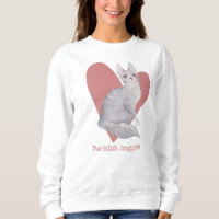 Turc Angora Chat Aquarelle Kitty Coeur rose