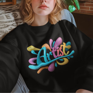 Sweatshirt Typographie d'artiste, Coloré, Moderne, Élégant