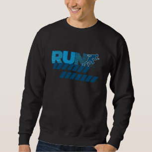 Sweatshirt Typographie de course rétro silhouette de sprinteu