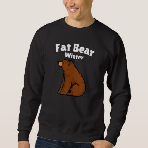 Sweatshirt Typographie de l'ours gras d'hiver, Ours se relaxa