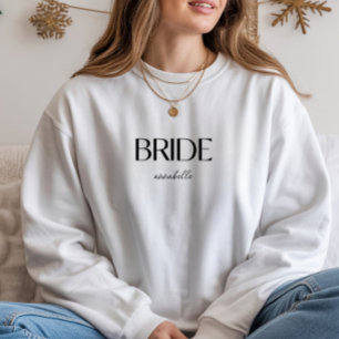 Sweatshirt Typographie de mariage minimaliste 'Mariée' avec n