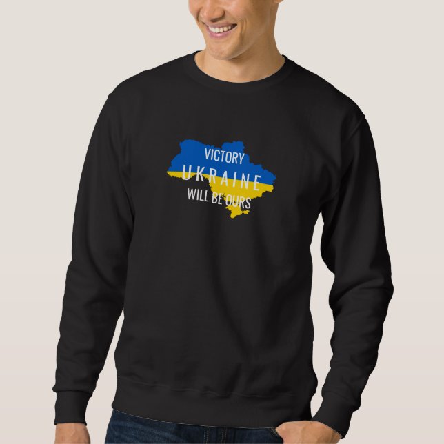 Sweatshirt Ukraine Couleurs Victoire Overlay Sweat-shirt Noir (Devant)