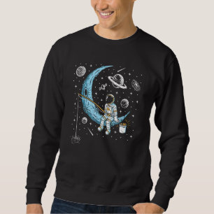 Sweatshirt Un Astronaute Pêche Sur La Lune Dans L'Espace