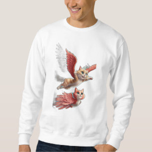 Sweatshirt Un chat avec des ailes volant comme un oiseau.