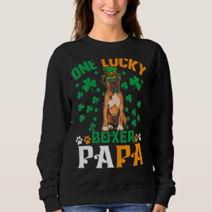 Sweatshirt Un Chien Lucky Papa Funny Boxer Papa Jour de la Sa