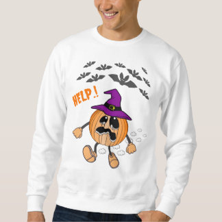 Sweatshirt Un Citrouille fou fuit les chauves-souris fantômes