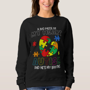 Sweatshirt Un Gros Morceau De Mon Cœur Est Autiste Et C Est M
