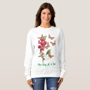 Sweatshirt Un Jour À La Fois Les Papillons Fleurs De Pois Suc