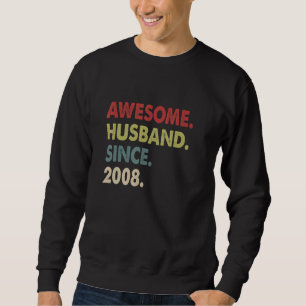 Sweatshirt Un Mari Awesome Depuis 2008 Rétro 14 Mariage Anive