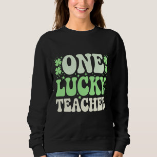 Sweatshirt Un professeur chanceux professeur rétro groovy St-