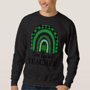 Sweatshirt Un Professeur Lucky Leprard Rainbow Plaid St Patri
