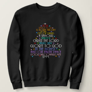 Sweatshirt Un Sauveur est Né Luke 2-11 Chemises à Arbre de No