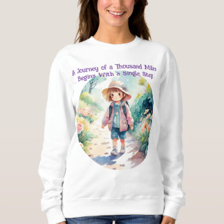 Sweatshirt Un voyage de mille miles Citation T-shirt mignon