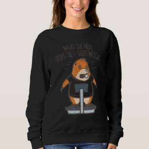 Sweatshirt Une taupe avec un dessus sur la balance