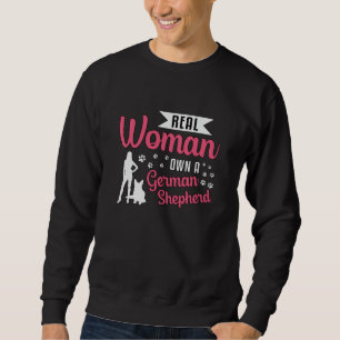 Sweatshirt Une Véritable Femme Possède Un Chien Berger Allema