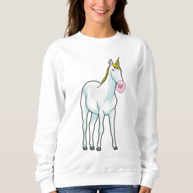 Sweatshirt Unicorne Bubble gomme (Devant)