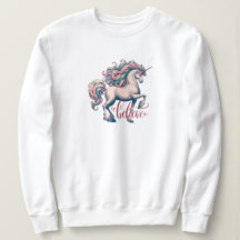 Sweatshirt Unicorne vintage enchanté blanc