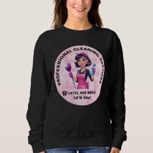 Sweatshirt Uniforme de service de nettoyage Pink Maid