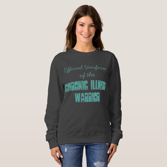 Sweatshirt Uniforme officiel du guerrier chronique de maladie (Devant entier)